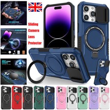 Fr iPhone 17 16 15 14 13 12 11 Pro Max Plus Magsafe Magnet Ring Stand Case Cover