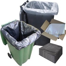 Wheelie Bin Liners 240L Black Standard Size Refuse Sacks Clear Bags Rubbish Bags