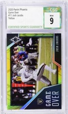 JOSH JACOBS 2020 PANINI PHOENIX GAME OVER YELLOW #D 1/75 1/1 CSG 9 MINT RAIDERS