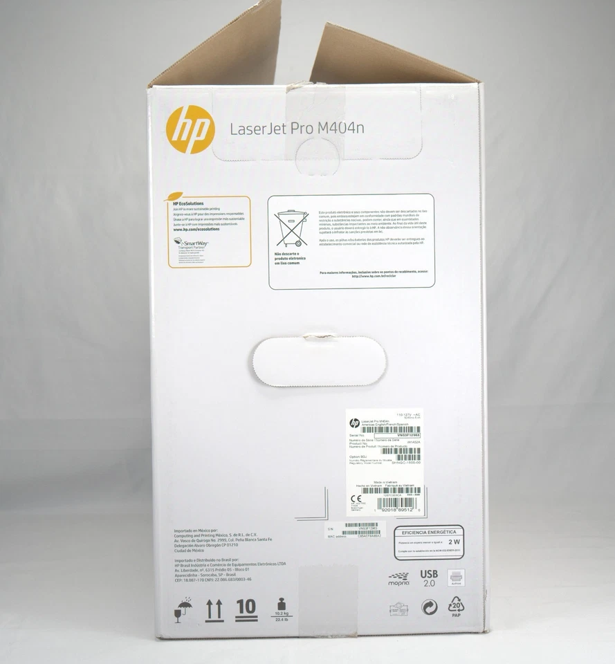HP LaserJet Pro M404n - Monochrome Printer - Free UPS Ground - Page Count: One - Image 3 of 4