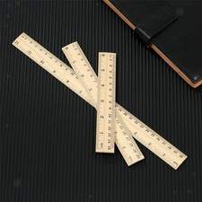 3x Righello dritto in legno per materiale scolastico per il ritorno a scuola