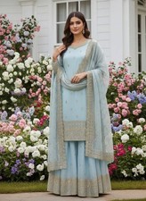 Salwar Kameez Designer Pakistani Bollywood Wedding Wear Top Palazzo Suit Dress