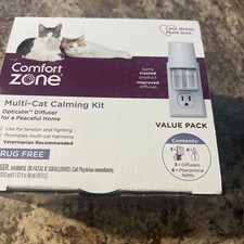 Comfort Zone Multi-Cat Calming Kit Value Pack 1 Diffuser, 4 Refills - New