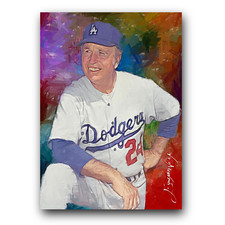 Walter Alston #6 Art Card Limited 21/50 Edward Vela Signed (Los Angeles Dodgers)