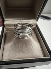 Genuine Bvlgari B.Zero1 Diamond 18K White Gold Ring Size 49