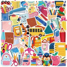 Back to School Stickers 50 pcs School Stickers Students Teacher Science Decorati