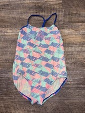 Nike Girls Bathing Suit Size 9 years Pastel Nike logo Swim