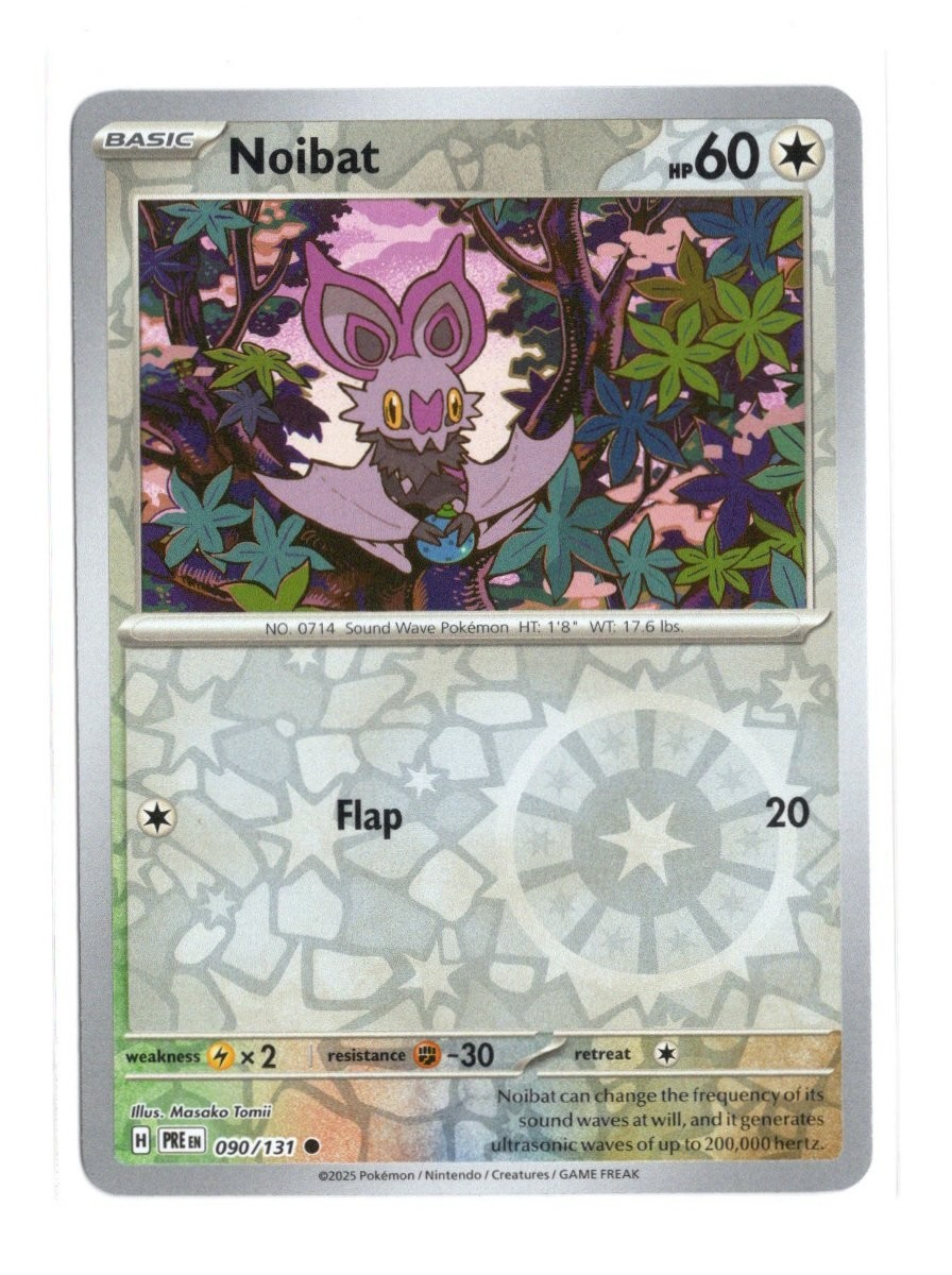 Pokemon Noibat 090/131 Prismatic Evolutions Reverse Holo NM B2G2+Flat Ship