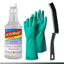 Extra Mile At Home Acid Magic 32 Oz Grout Cleaner Bundle Heavy-Duty Gloves