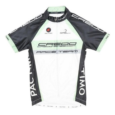 PACTIMO Herren Schwarzes & Weißes Credo Race Team Radtrikot S Kurzarm Zip