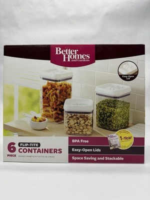 Better Homes and Gardens 3 Container Flip-Tite Containers, White