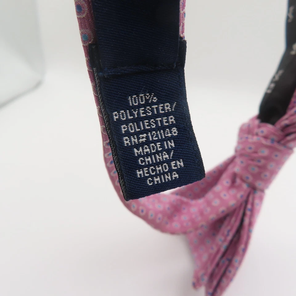 Pajarita Stafford Rosa Azul Lunares 2.25" Ancho Preatado Poliéster Foto 4 de 4