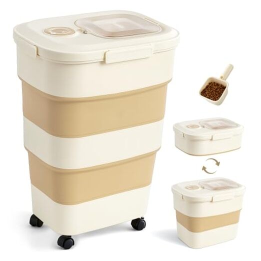 Storage Container, Large Capacity Collapsible Airtight Khaki