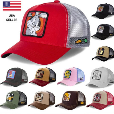 Anime Patch Trucker Hat Mesh Snapback Baseball Cap Adjustable Hip Hop Streetwear