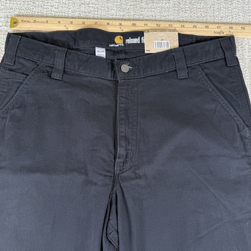 NWT Carhartt Mens 36x34 Rugged Flex Stretch Relaxed Fit Black Canvas Work Pants - Picture 7 of 8
