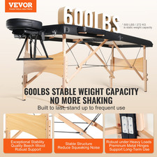 VEVOR Portable Massage Table 28" W, 2 Folding Lightweight Massage Table, 600LBS
