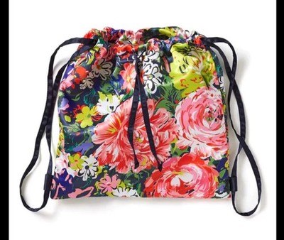  Got Your Back Drawstring Backpack By BAN.DO Multi-color Floral New Navy Floral