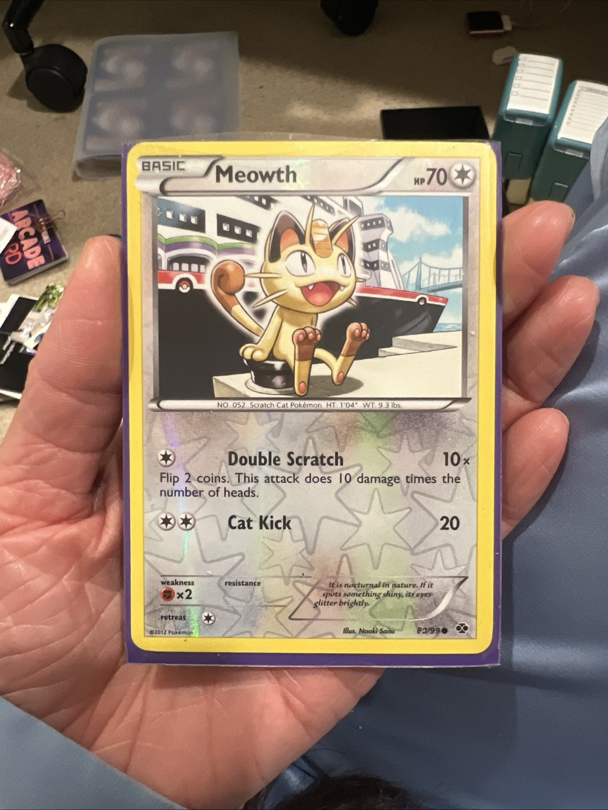 Pokémon card MEOWTH 80/99 Reverse Holo Next Destinies - NM
