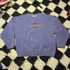 Vintage 90s Mt Rainier Sweatshirt Large Purple Embroidered Crewneck USA Made L