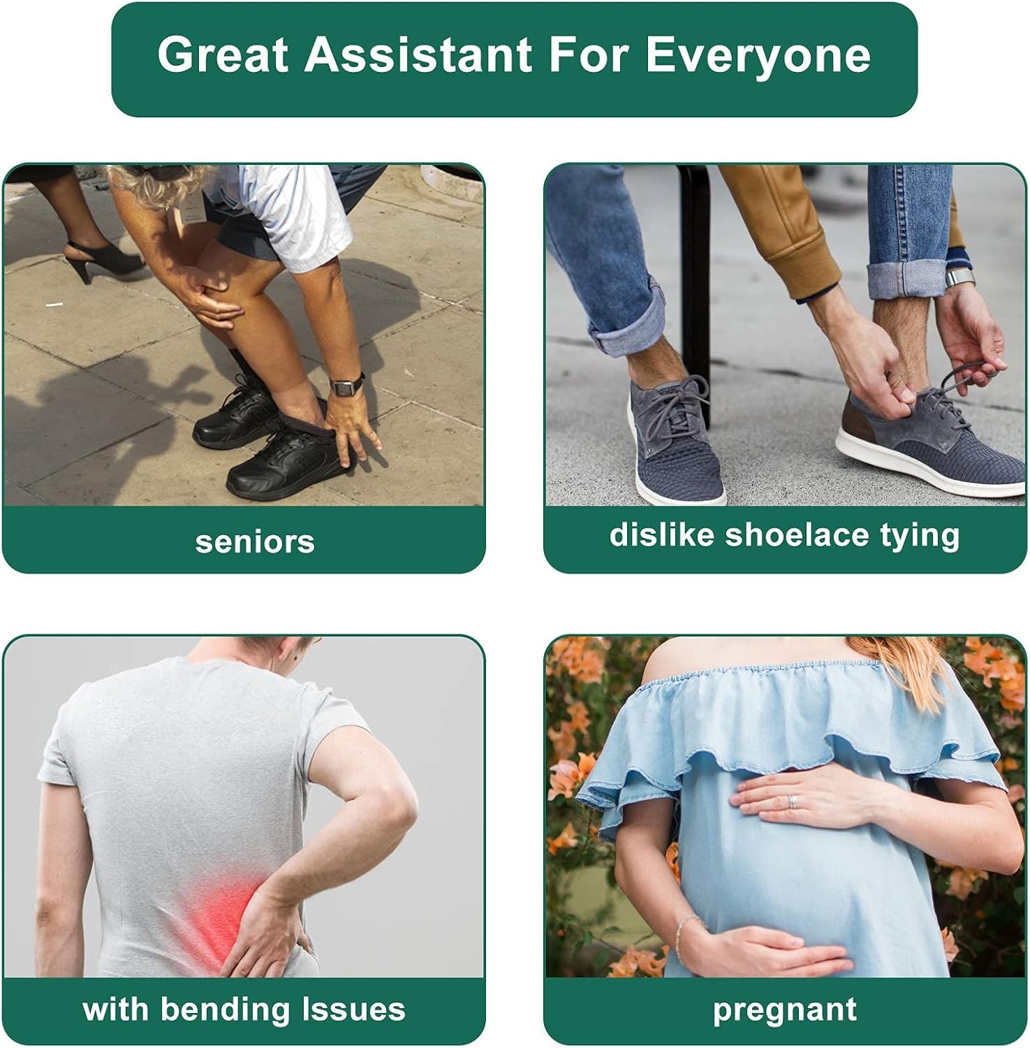 Shoe Horn Long Handle for Seniors 2 Pack,Metal Long Shoehorn for Extra