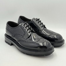 Men's Barrett Derby Fringesina Black Leather Rubber Bottom Commander cod. 222U042.7