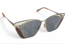 New Women's Chlo  Gemma CH0049S Gold Brown Cat-Eye Sunglasses