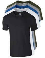 Mens Gildan Softstyle T shirt 5 or 3 Pack Unisex Plain Cotton Bulk T-Shirt Mixed