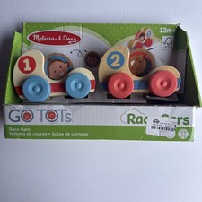 Melissa And Doug GO Tots Wooden Race Cars 2 Car Set Ages 12m NIB