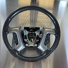 07-13 Escalade Denali Leather Heated Steering Wheel Woodgrain Ebony Black Oem 07-13 Escalade Denali Leather Heated Steering Wheel Woodgrain Ebony Black Oem