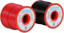 BNTECHGO 24 Gauge PVC 1007 Solid Electric Wire Red and Black Each 100 Ft 24 AWG