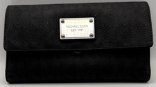 MICHAEL KORS Black Jet Set Travel Trifold Fla...