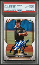 Paul Skenes Signed 2023 Bowman Draft Prospect Rookie Auto #BD14 PSA Auth