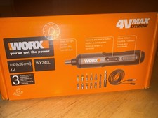 WORX WX240L 4V Li-Ion Screwdriver Set, Bits, Case, Pen-Like Design