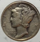 1945-D MERCURY 90% SILVER DIME (Extra Fine Details)