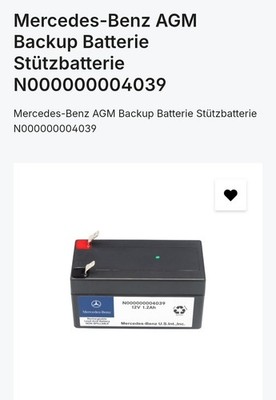 SCHNÄPPCHENOriginal Mercedes-Benz AGM BackupBatterie Stützbatterie 12V 1.2Ah 