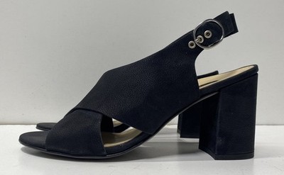 Paul Green Black Solid Block Heel Sandals Heels Women 7.5