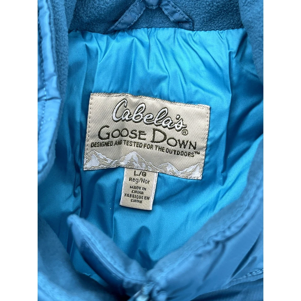 Cabela's Puffer Vest Goose Down Womens Size Large Blue - Image 4 of 4