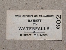 Isle Of Man Vintage Railway Ticket Ramsey To Waterfalls First Class. L612