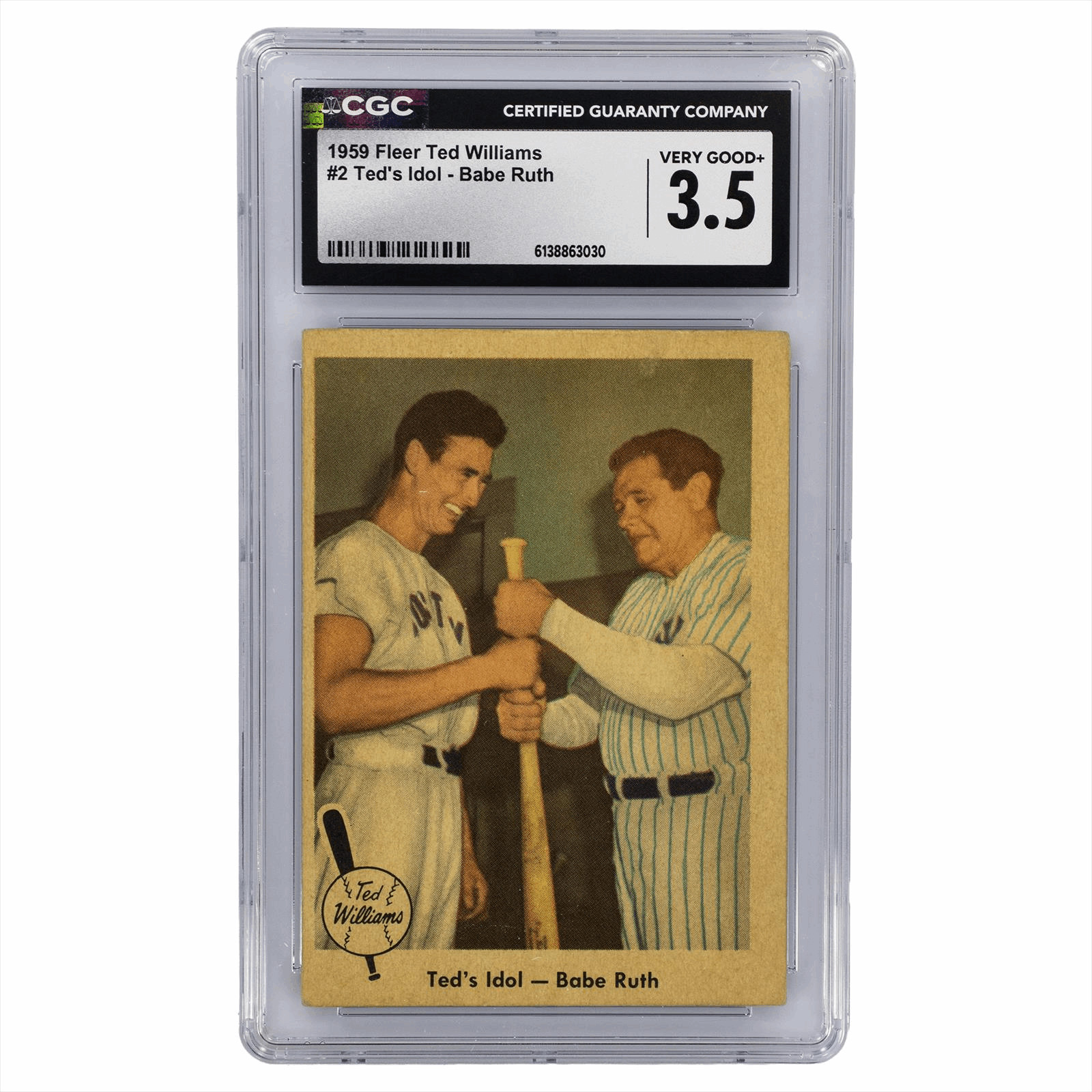 1959 Fleer Ted Williams Teds Idol - Babe Ruth #2 CGC VG+ 3.5