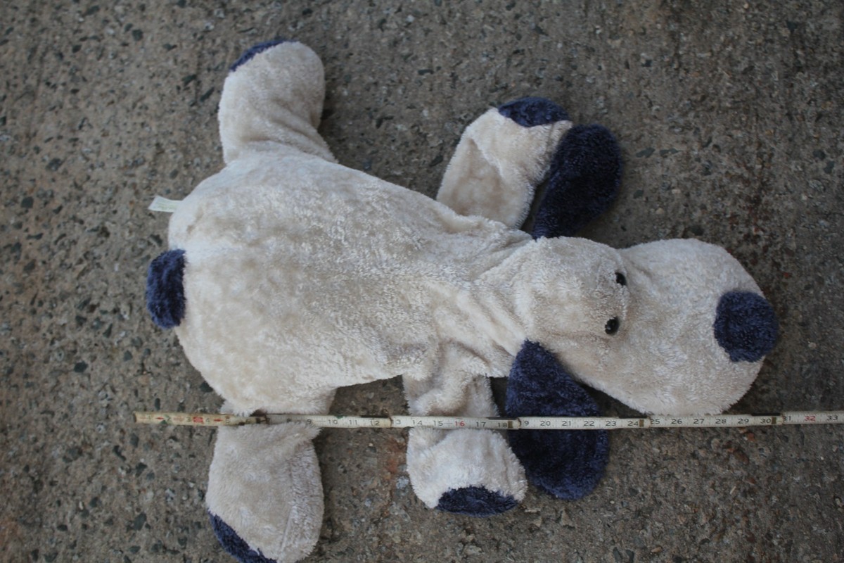 Vintage DanDee Dog Plush 30” Large Blue White Puppy Collectors
