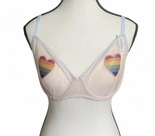 Adore Me Bra Sz 40DD Alyshia Rainbow Heart Sh...
