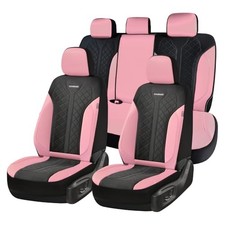 Automotive Seat Covers Full Set, Luxury Car Seat Covers, FullSet Pink Black