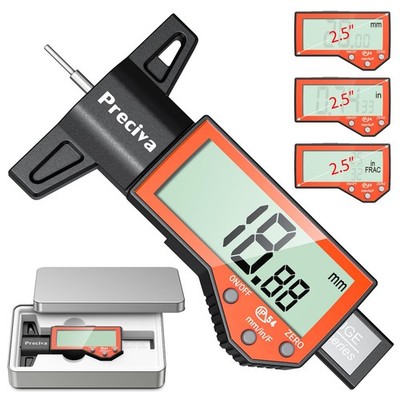 Preciva Tire Tread Depth Gauge, Digital Gauge with Large Orange