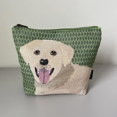 Golden Retriever Towel/Canvas Cosmetic Pouch Large NWOT