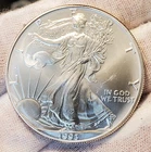 1993 BU MS++ BLAST WHITE AMERICAN SILVER EAGLE .999 FINE SILVER BULLION #Q45
