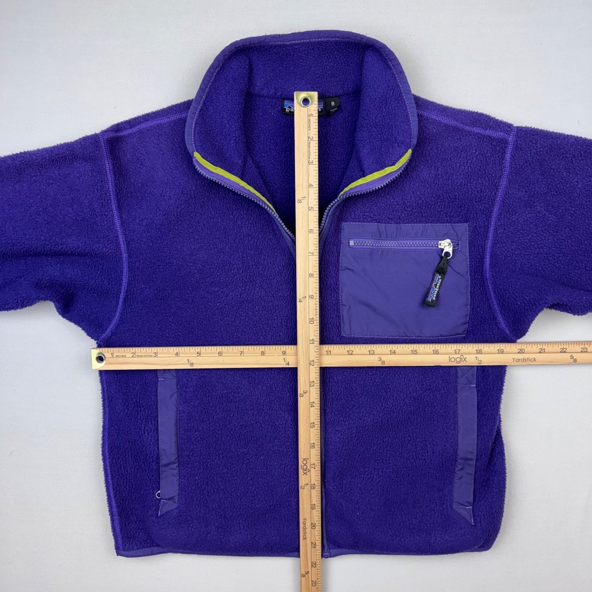 Vintage Patagonia Fleece Jacket Womens 8 Full Zip Purple 90s USA