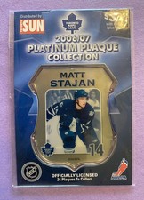 2006-07 TORONTO SUN TORONTO MAPLE LEAFS PLATINUM PLAQUE COLLECTION MATT STAJAN