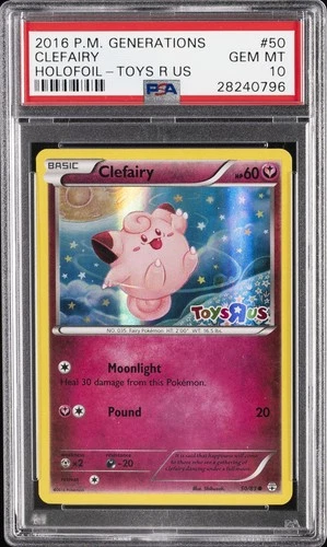 2016 POKEMON XY GENERATIONS TOYS R US #50 CLEFAIRY-HOLO PSA 10