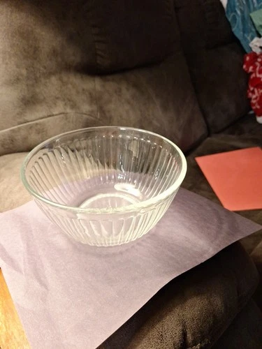 Vintage PYREX 7402-S Clear Ribbed 6 CUP Mixing Bowl EUC USA