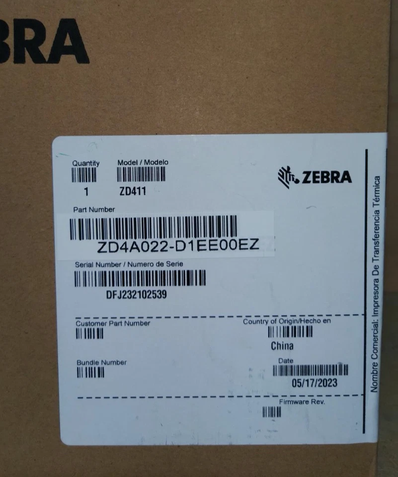 ZD4A022-D1EE00EZ Zebra ZD411 USB, USB Host, Bth. Herst. Garantie bis 21-Jan-2027 - Bild 3 von 4